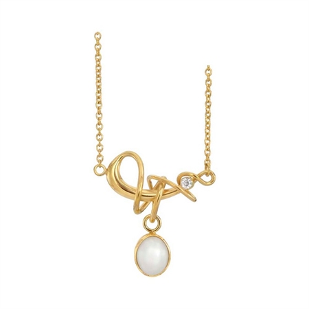 Rabinovich - Winding White Perlenkette in vergoldete silber